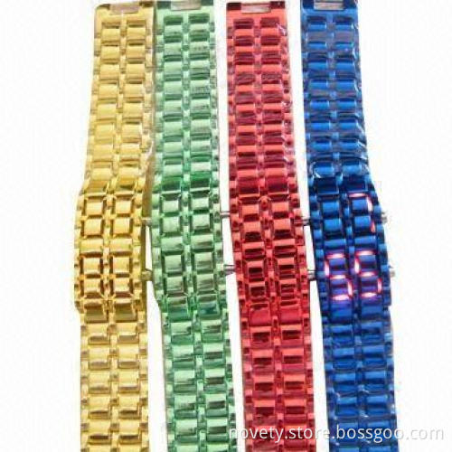 Fashionable Wristwatches with Vogue Iron Samurai LED Design, Trend Setter and Stylish Alloy Bracelet